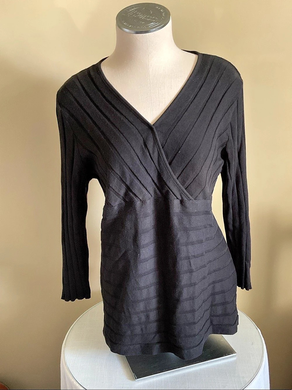 Access Black 3/4 Sleeve Lightweight Sweater Size XL